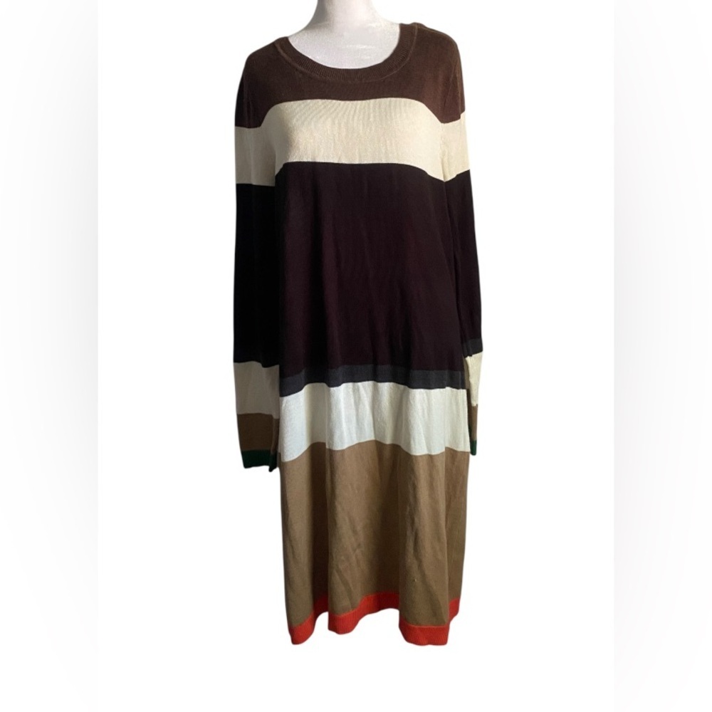 Dressbarn striped knit long dress size L